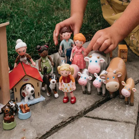 HABA Little Friends Donkey - 3.75" Farm Animal Toy Figure Multicolor {7}