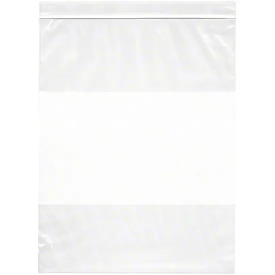 Plymor 10" x 13", 2 Mil with White-Block Zipper Reclosable Plastic Bags {1}