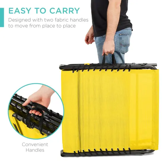 Best Choice Products Patio Chaise Lounge Chair, Outdoor Portable Adjustable Pool Recliner w/ Pillow Yellow {2}