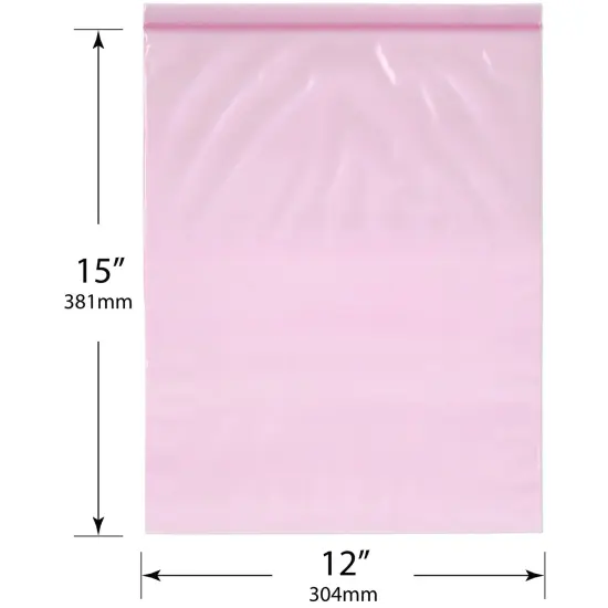Plymor 12" x 15" (Pack of 100), 4 Mil Heavy Duty Anti-Static Zipper Reclosable Plastic Bags {3}