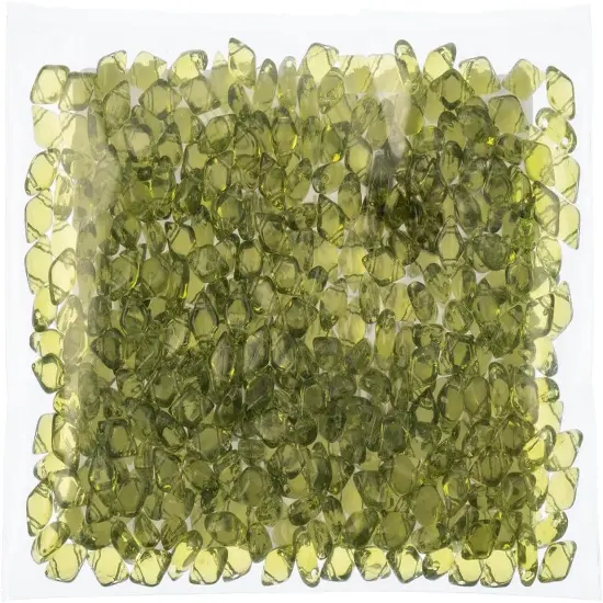 Matubo 2-Hole Czech Glass Transparent Gemduo Beads, 50g Olivine {2}