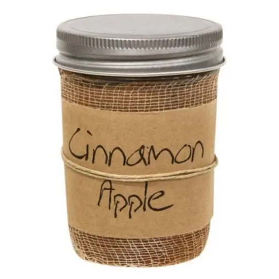 Cinnamon Apple Scented Jar Candle 8oz Warm Apple and Cinnamon Fragrance for Cozy Atmosphere {1}