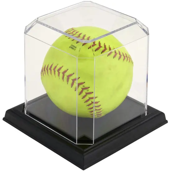 Pioneer Plastics 042CPBASE-UV Clear Plastic Softball Display Case with Base (UV Resistant), 4" W x 4" D x 4.125" H {3}