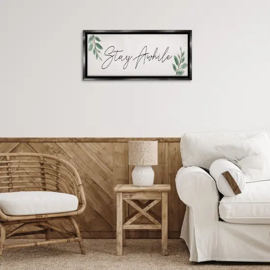 Stupell Industries Stay Awhile with Plant Sprigs Floating Frame Design by Lil' Rue {2}