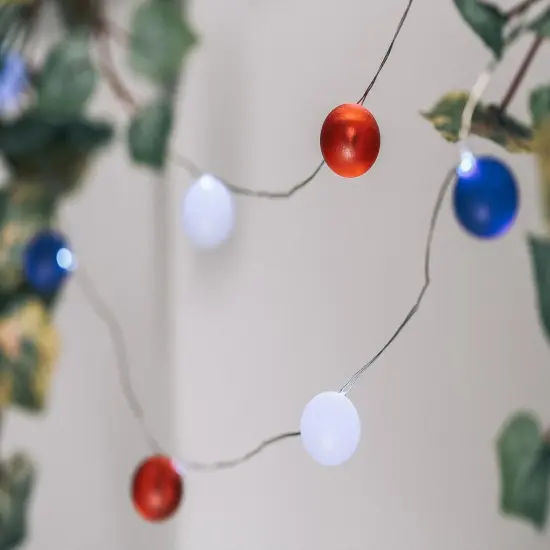 Memorial Light 4th of July Decorations 10 FT 40 LED Ball Lights with Remote Red White and Blue Lights Ideal Indoor and Outdoor Patriotic Decorations {5}