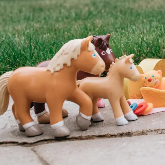 HABA Little Friends Foal Lissi - 3.75" Farm Animal Toy Horse Figure Multicolor {3}