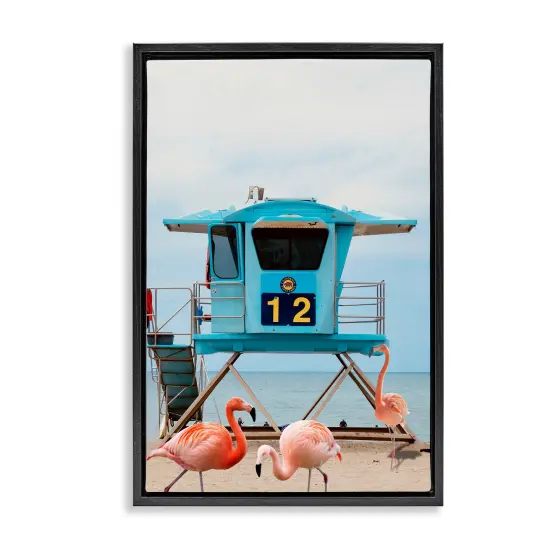 Stupell Industries Beach Shore with Flamingoes Floating Frame Design by Ashley Singleton {7}