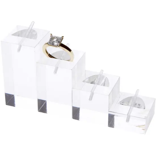 Plymor Clear Acrylic 4 Piece Square Ring Display Set {3}