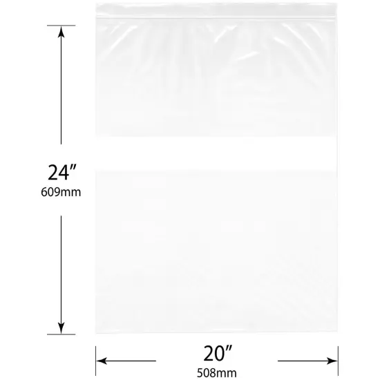 Plymor 20" x 24", 4 Mil with White-Block Heavy Duty Zipper Reclosable Plastic Bags {3}