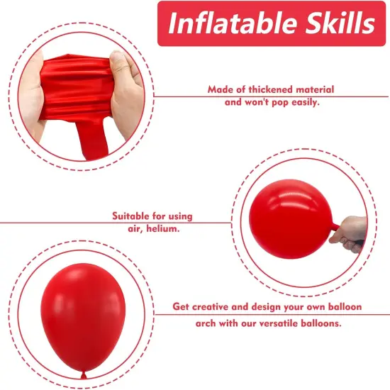 102PCS Red Latex Balloon Arch Kit {3}