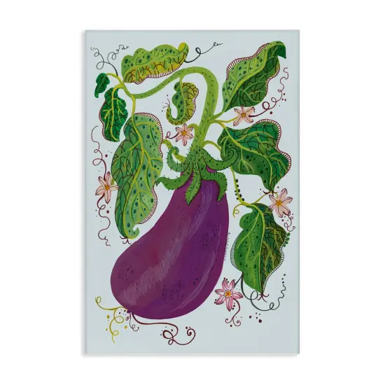 Stupell Industries Whimsical Detail Eggplant Canvas Design by Kay Widdowson {1}