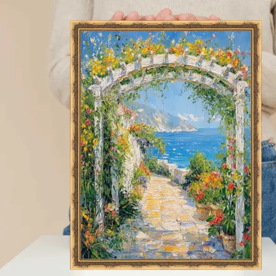 Slim Gold Leaf Design Picture Frame Deco 12x20 frame {7}