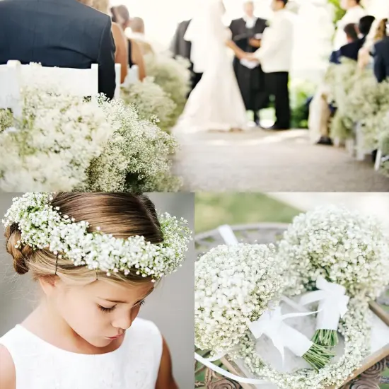 30 Pcs Babys Breath Artificial Flowers, Baby Breath Flowers Artificial Bulk, Real Touch White Fake Flowers, Faux Babies Breath Gypsophila for Wedding Home Decor Floral Arrangement {3}