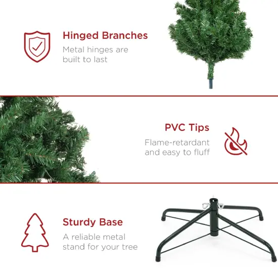 Best Choice Products Premium Spruce Artificial Christmas Tree w/ Easy Assembly, Metal Hinges & Foldable Base {5}