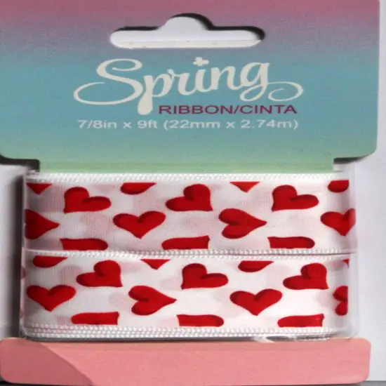 Valentine's Day Heart Satin Ribbon {1}