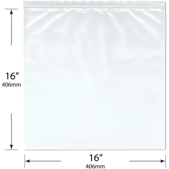 Plymor 16" x 16" (Pack of 50), 4 Mil Heavy Duty Zipper Reclosable Plastic Bags {3}