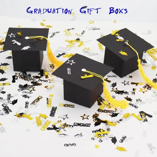 10Pcs Graduation Gift Box for Party - Grad Cap Candy Boxes for Chocolate - Party Favor Decorations {3}