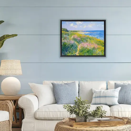 Stupell Industries Impressionist Smudged Coast Floating Frame, design by Petal Prints Design {2}