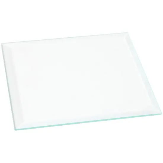 Plymor 4" Square, 3mm Thick Beveled Clear Glass {1}