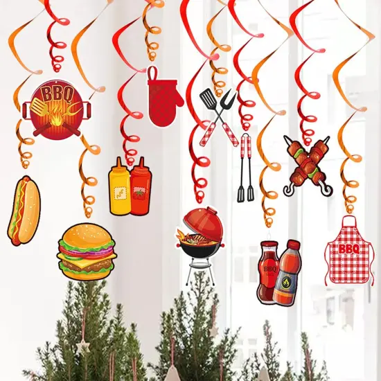 Summer BBQ Picnic Party Hanging Swirl Decor Party Decoration Swirls {2}