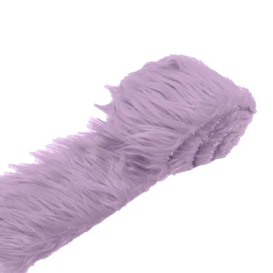 18" x 60" Size Long Pile Shaggy Faux Fur Strip Fabric for Crafts Costumes Home Decor Trim Lilac {1}