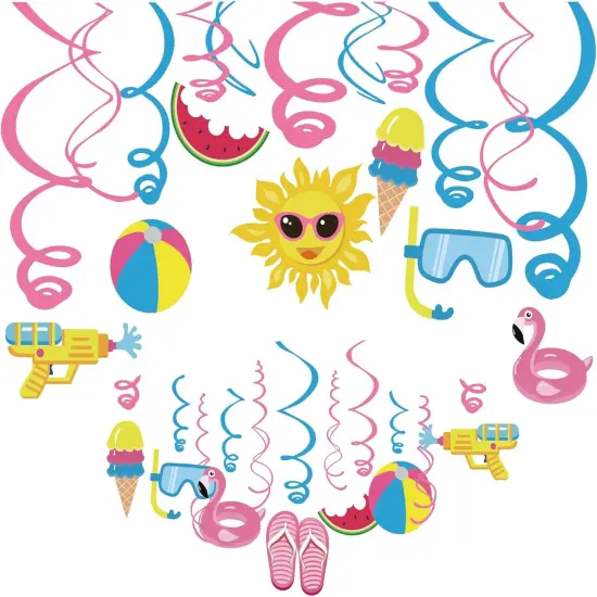 Pool Party Decorations,Summer Decor,Pool Hanging Swirl Decorations,Themed Birthday Party,Ceiling Decorations for Home,Classroom,Office {4}