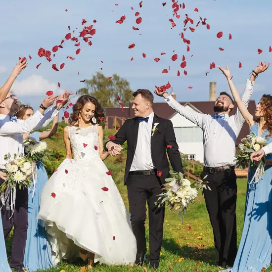 Burgundy Rose Petals 300pcs Silk Rose Petals Flower Petals for Wedding Flower Girl Basket Anniversary Romantic Night Party Table Centerpieces Valentines Decoration {5}