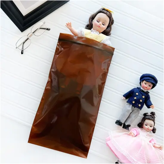 Plymor 8" x 14", 3 Mil Amber UV Zipper Reclosable Plastic Bags {5}