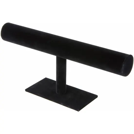 Plymor Black Velvet T-Bar Bracelet Display Stand, 12" W x 5" H {1}