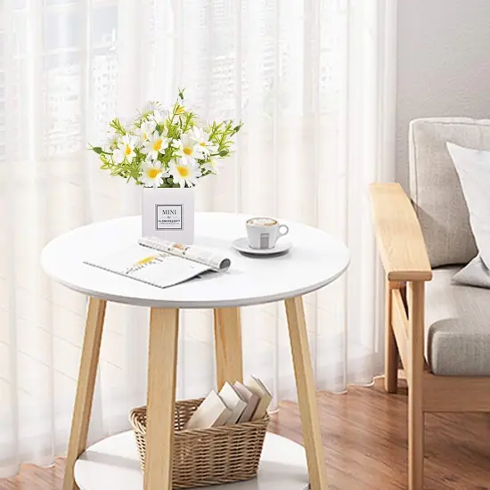 Artificial Flowers, Faux Flowers in Vase Small White Daisy Decor Mini Silky Artificial Daisies Fake Plant Flower Decor for Home Decor Indoor Centerpiece Table Decorations {3}