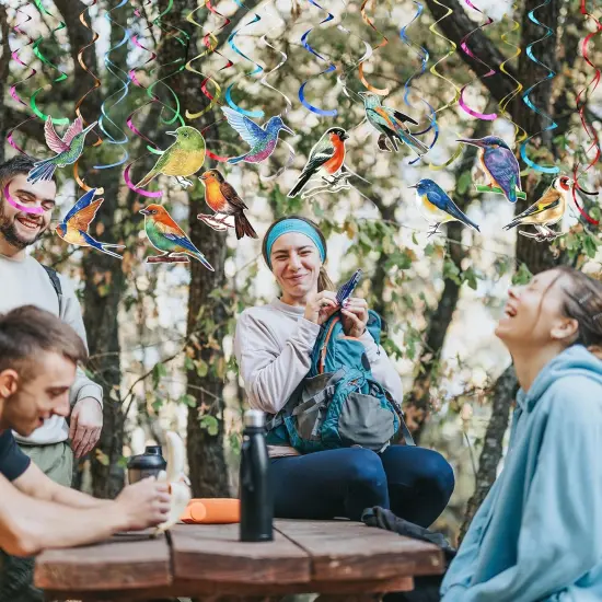 30 Pcs Bird Birthday Party Decorations Hawaiian Bird Hanging Swirl Foil Ceiling Decoration Tropical Rainforest Animal Decor for Summer Hawaiia Beach Luau Tiki Home Classroom Supplies {5}