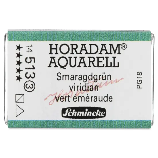 Schmincke Horadam Aquarell Watercolor - Viridian, Full Pan {1}
