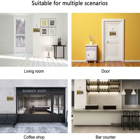 Beautiful Sunflowers Door Sign Plaque Wood Texture Summer Welcome Wall Hanging Signs Spring Autunm Front Door Decor Home Decorative Door Hanger for Bedroom Porch Yard 6" X 11" {5}