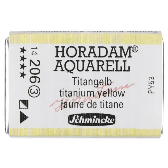 Schmincke Horadam Aquarell Watercolor - Titanium Yellow, Full Pan {1}