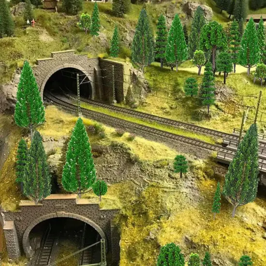 32PCS Model Trees Mixed Miniature Trees Model Tree Train Trees Railroad Scenery Diorama Tree Architecture Trees Fake Trees {2}