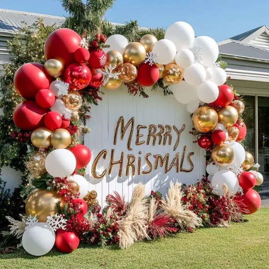Red Balloons Double Stuffed Dark Red Different Sizes Balloon Garland Arch Kit {2}