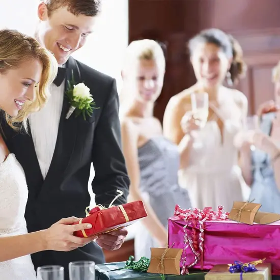 Kraft Paper Pillow Candy Box, Foldable Gift Box with Jute Rope for Weddings, Parties, Birthdays, Holidays, 60 Pcs {4}