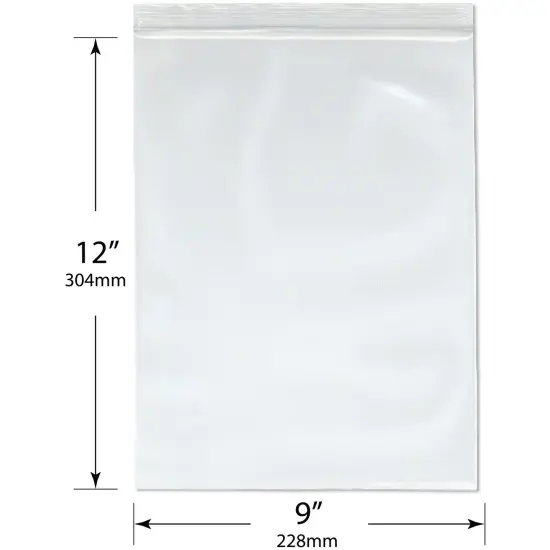 Plymor 9" x 12" (Pack of 100), 8 Mil Extra Thick Heavy Duty Zipper Reclosable Plastic Bags {3}