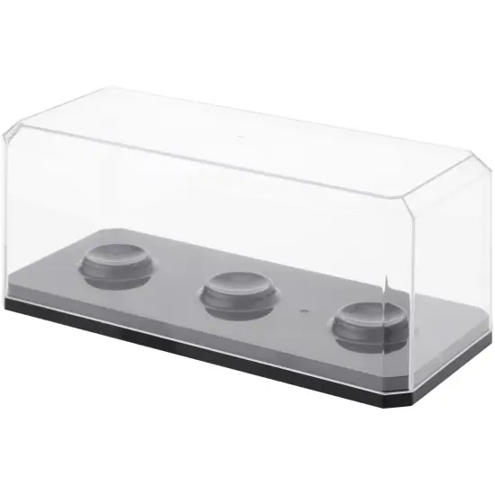 Pioneer Plastics Clear Plastic 3 Golf Ball Display Case with Base (UV Resistant), 6.125" W x 2.625" D x 2.25" H {1}
