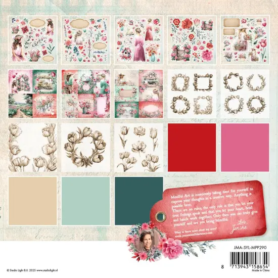 Jenine's Mindful Art Sending You Love Mixed Paper Pad 8"X8"-Nr. 290 Vellum/Unicolor/Elements {3}