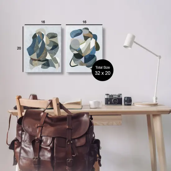 Stupell Industries Neutral Geometric Patterns 2pc Canvas Set Design by Coco Good {3}