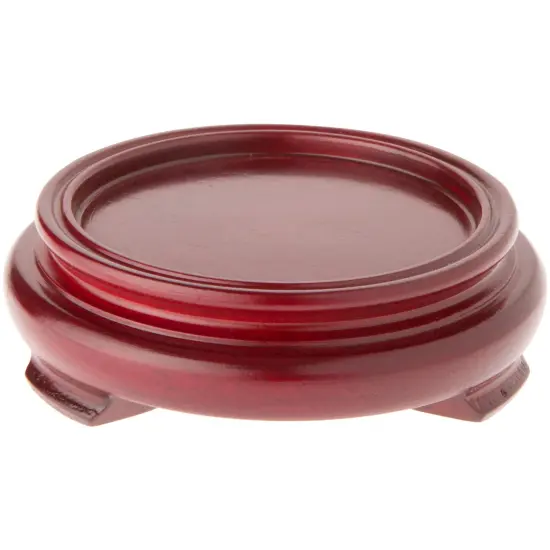 Plymor Red Round Wood Veneer Footed Display Base, 3.625" W x 3.625" D x 1.25" H (2.5" Display Diameter) {1}