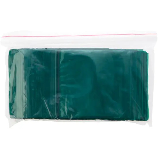 Plymor 3" x 3", Green 2 Mil Zipper Reclosable Plastic Bags {5}