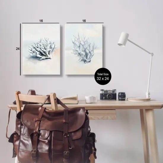 Stupell Industries Faded White Coral Branches 2pc Canvas Set Design by Ramona Murdock {3}