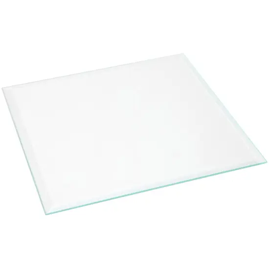 Plymor 6" Square, 3mm Thick Beveled Clear Glass {1}