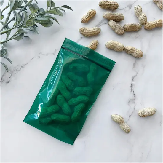 Plymor 4" x 6", Green 2 Mil Zipper Reclosable Plastic Bags {4}