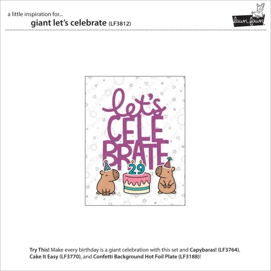 Lawn Cuts Custom Craft Die-Giant Let's Celebrate {4}