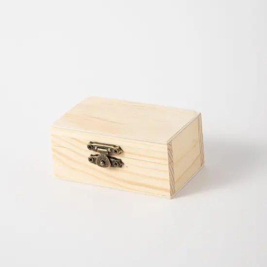 12 Piece (3.5 x 2.1 x 1.8 inches) Small Wooden Box Unfinished Wooden Treasure Box with Lids for DIY Crafts {3}