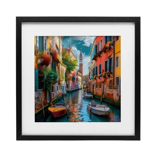 Stupell Industries Venetian Summer Canal Framed Print Under Glass, design by LSR Creative Studio {7}