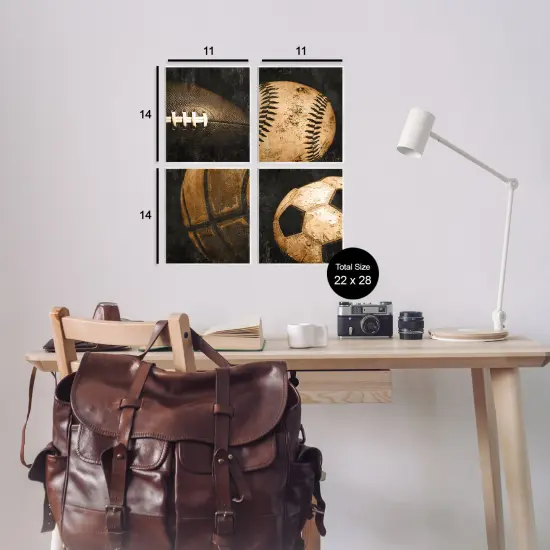 Stupell Industries Distressed Vintage Sports Balls Wall Plaque Design by Kim Allen {3}